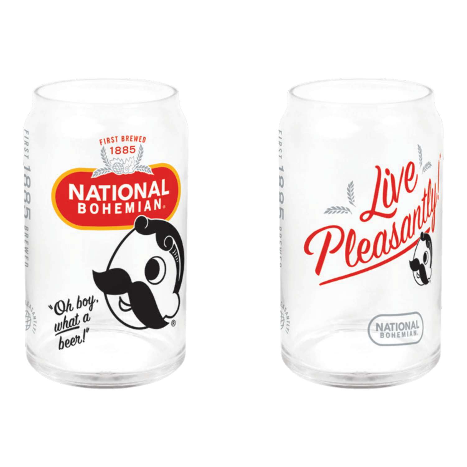 National Bohemian Live Pleasantly Can Glass